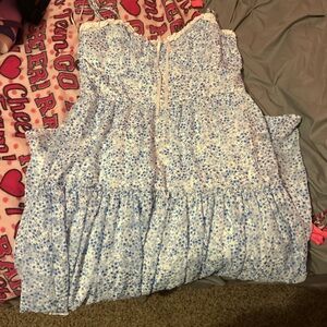 Francesca's Collections Blue Floral Maxi Dress